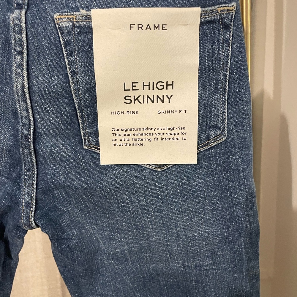 Frame Denim womens Classic Blue Le High Skinny Jeans